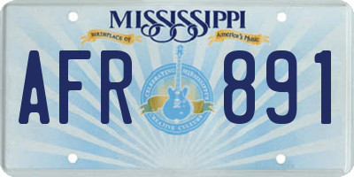 MS license plate AFR891