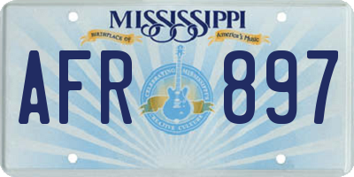 MS license plate AFR897
