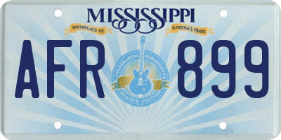 MS license plate AFR899