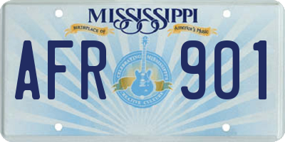 MS license plate AFR901
