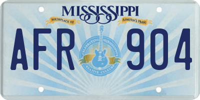 MS license plate AFR904