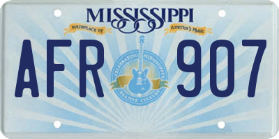 MS license plate AFR907