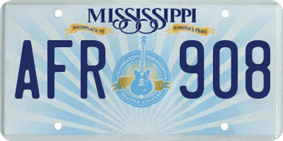 MS license plate AFR908