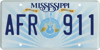 MS license plate AFR911