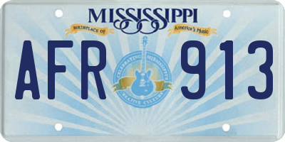 MS license plate AFR913