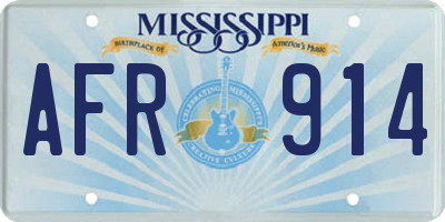 MS license plate AFR914