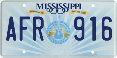MS license plate AFR916