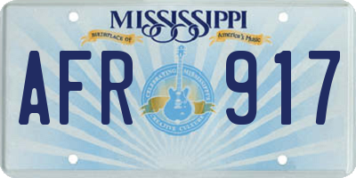 MS license plate AFR917