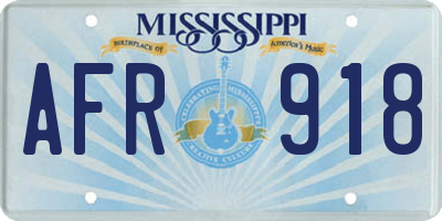 MS license plate AFR918