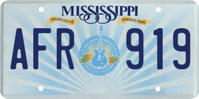 MS license plate AFR919