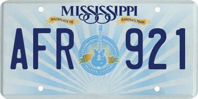 MS license plate AFR921