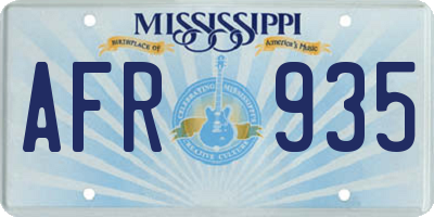 MS license plate AFR935