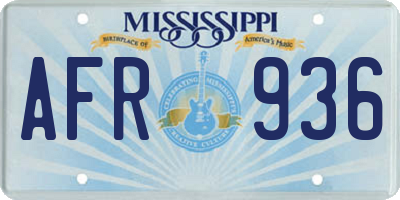 MS license plate AFR936