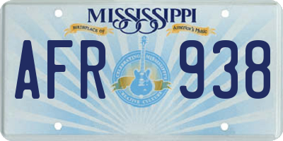 MS license plate AFR938