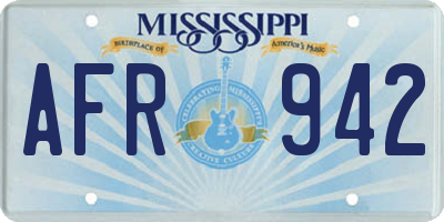 MS license plate AFR942