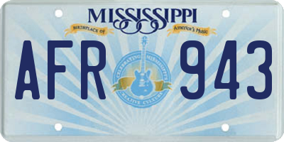 MS license plate AFR943