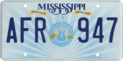 MS license plate AFR947