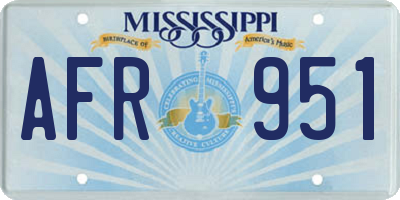 MS license plate AFR951