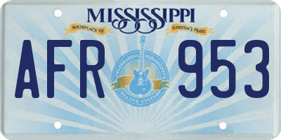 MS license plate AFR953