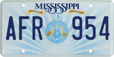 MS license plate AFR954