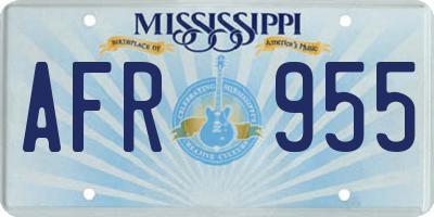 MS license plate AFR955