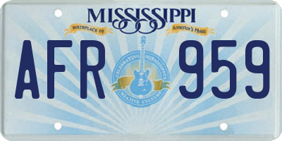 MS license plate AFR959