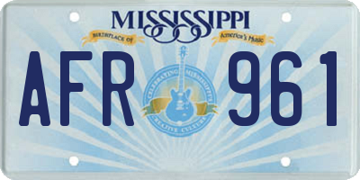 MS license plate AFR961