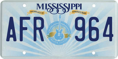 MS license plate AFR964