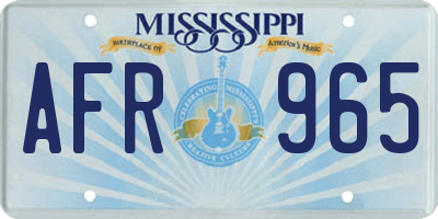 MS license plate AFR965