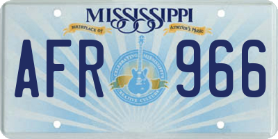 MS license plate AFR966