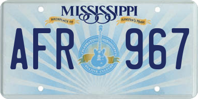 MS license plate AFR967