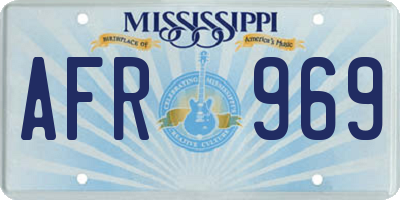 MS license plate AFR969