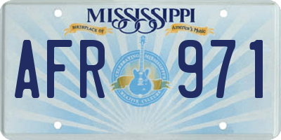MS license plate AFR971