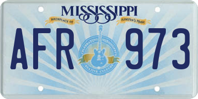 MS license plate AFR973