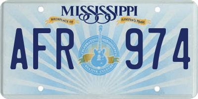 MS license plate AFR974