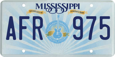 MS license plate AFR975