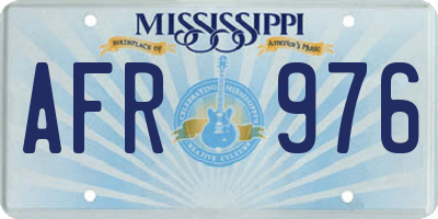 MS license plate AFR976