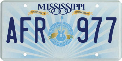 MS license plate AFR977