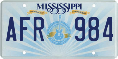 MS license plate AFR984