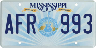 MS license plate AFR993