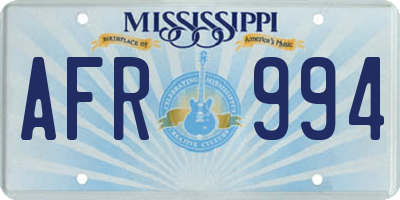 MS license plate AFR994