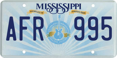 MS license plate AFR995