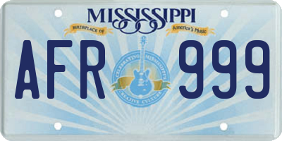 MS license plate AFR999