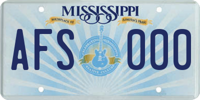 MS license plate AFS000