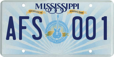 MS license plate AFS001