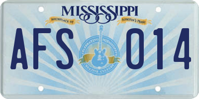 MS license plate AFS014