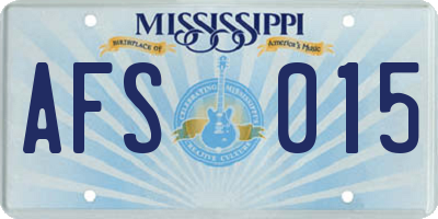MS license plate AFS015
