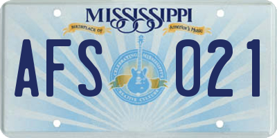 MS license plate AFS021