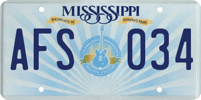 MS license plate AFS034