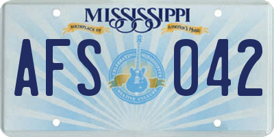 MS license plate AFS042